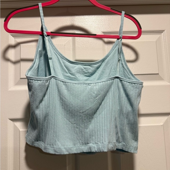Old Navy Blue Ribbed Cropped Cami - Picture 3 of 4